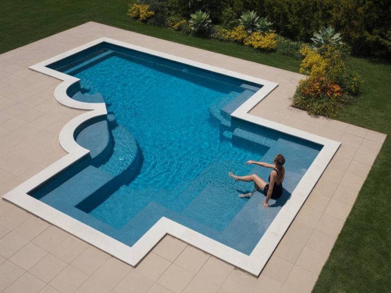 Ideas for modern geometric pool shapes that wow