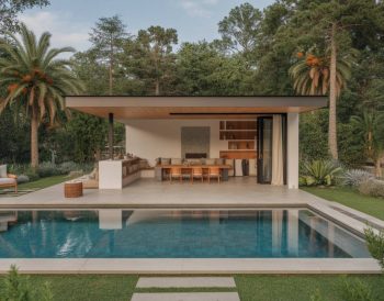 Designing a multifunctional pool house: blending outdoor living, sustainability, and luxury