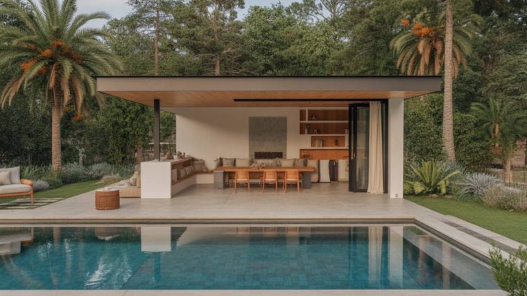 Designing a multifunctional pool house: blending outdoor living, sustainability, and luxury