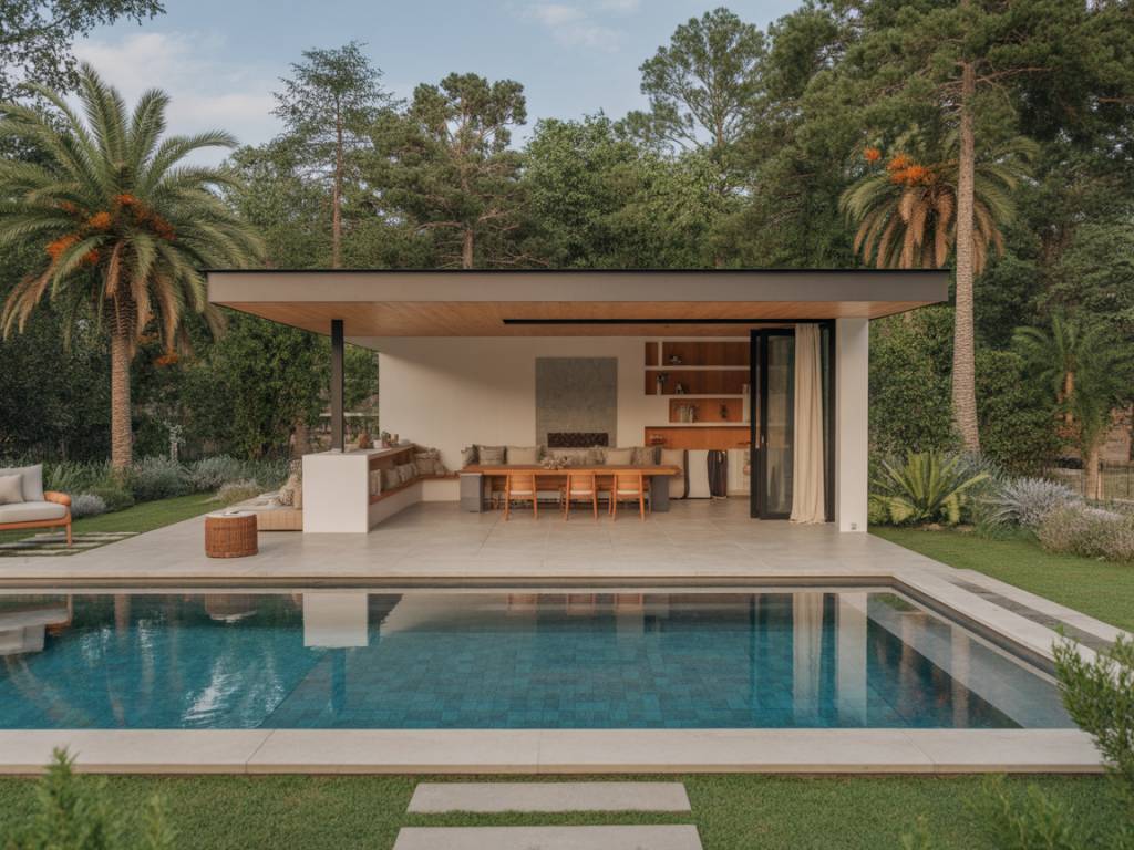 Designing a multifunctional pool house: blending outdoor living, sustainability, and luxury