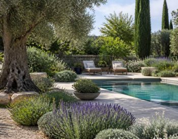 How to design a drought-resistant Mediterranean pool garden for sustainable luxury outdoor living