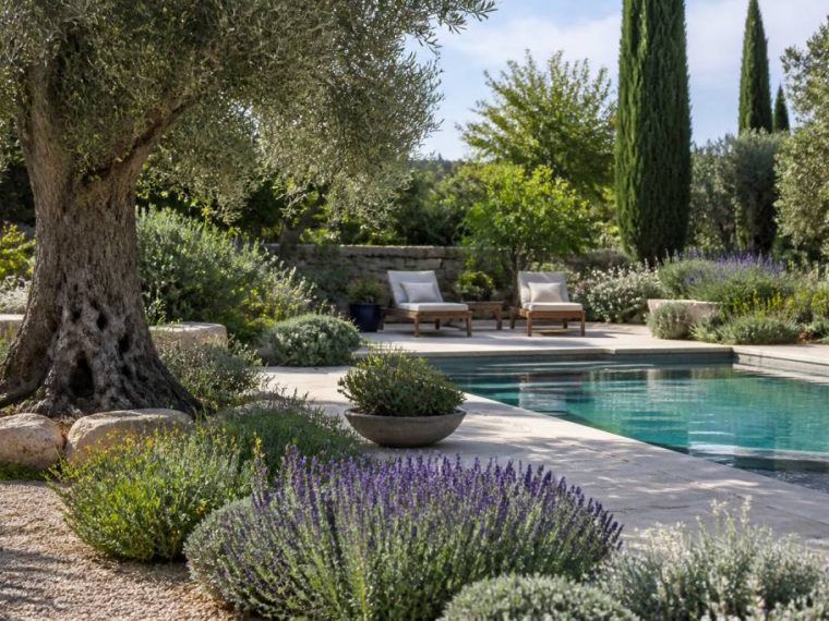 How to design a drought-resistant Mediterranean pool garden for sustainable luxury outdoor living